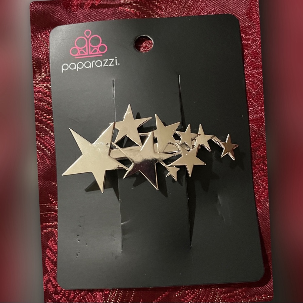 Paparazzi Silver Falling  Stars Hair Accessory